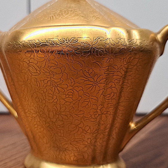 Vintage signed "Osborne" China 22K Gorgeous gold 💰😍 handpainted sugar bowl - Picture 11 of 12